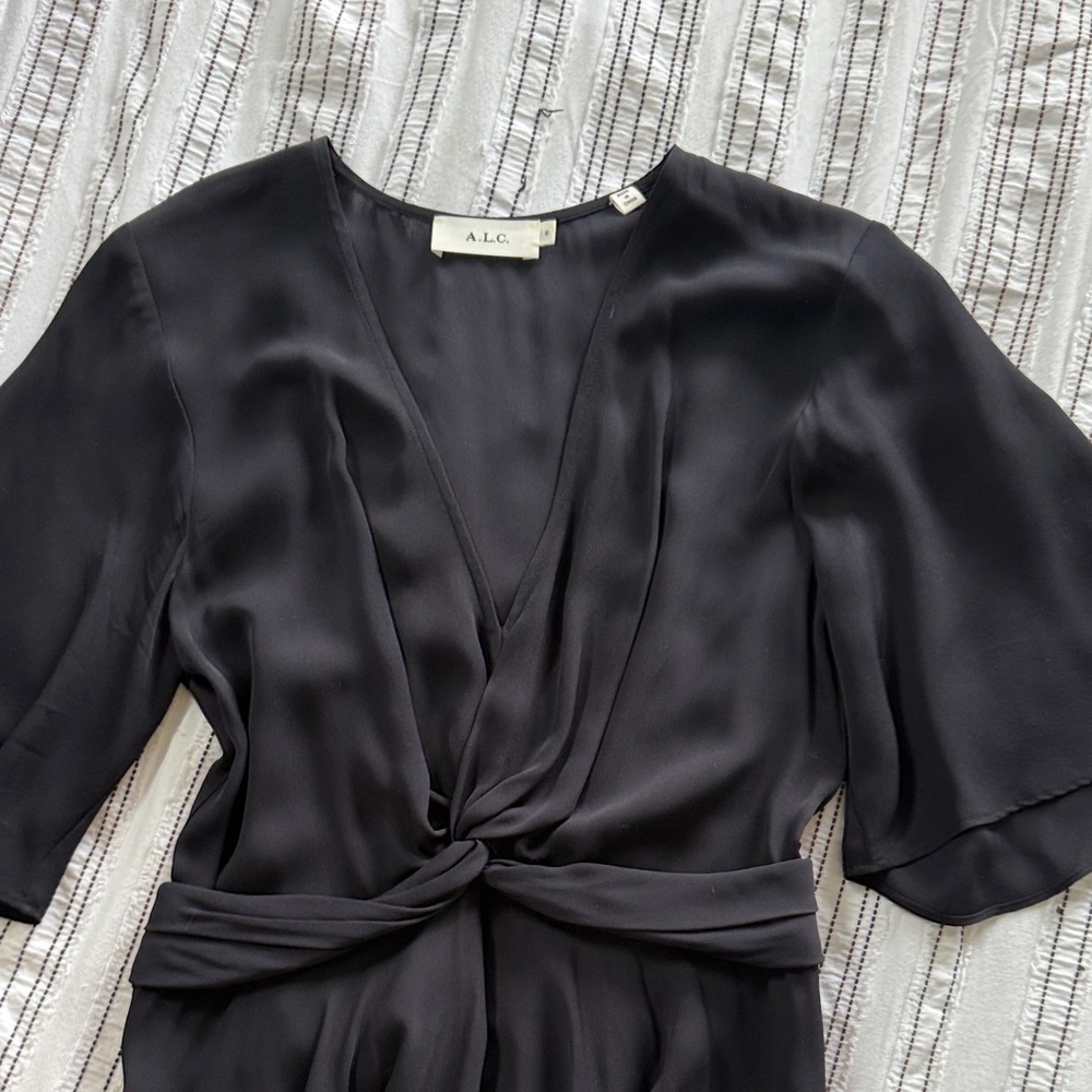 A.L.C. Navy blue Silk Knot Dress